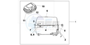 XL1000V9 Europe Direct - (ED) drawing TOP BOX 45L UNPAINTED