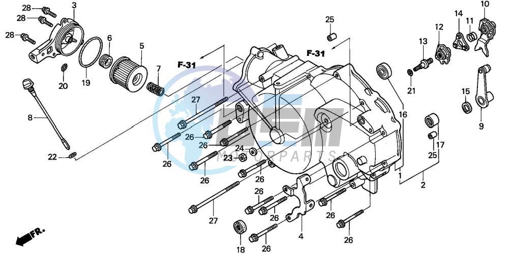 FRONT CRANKCASE COVER (TRX350TM/FM)