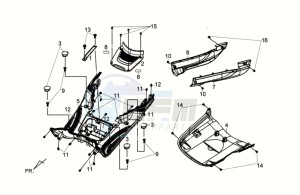 FIDDLE III 125 drawing COWLING FRONT / FLOOR PANEL