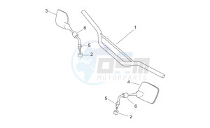 Pegaso 650 Carb drawing Handlebar - Mirrors