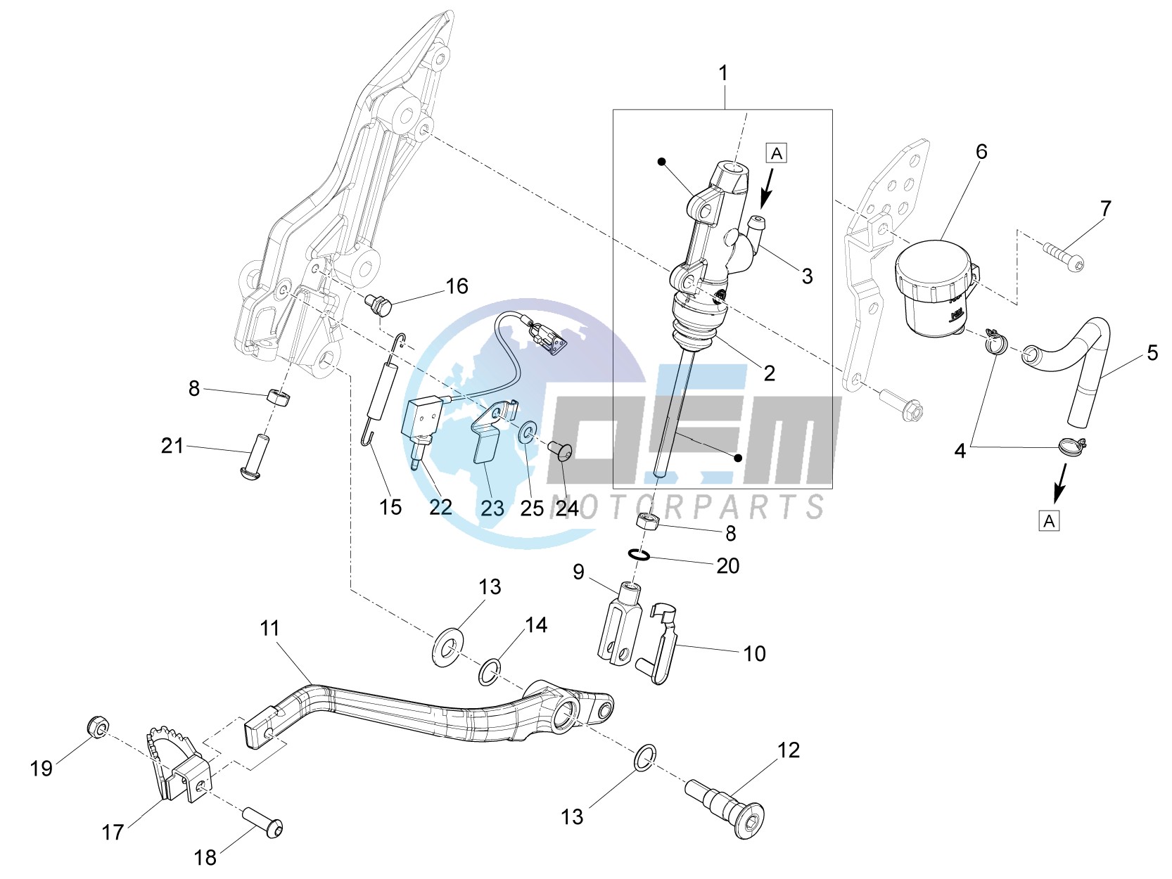 Rear master cylinder