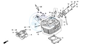 XR100R drawing CYLINDER HEAD