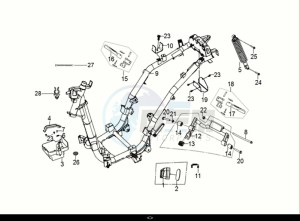 SYMPHONY 50 (XF05W1-IT) (E5) (M1) drawing FRAME BODY - ENGINE MOUNT