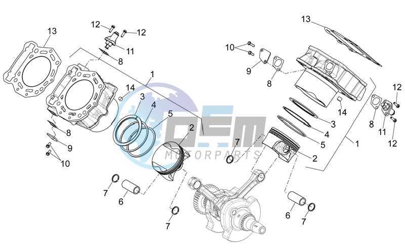 Cylinder with piston