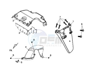 FIDDLE II 125 drawing REAR FENDER - MUDGUARD -