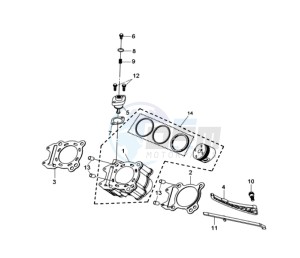 QUAD LANDER 300S drawing CYLINDER MET PISTON / CYLINDER GASKETS TOP AND BOTTOM