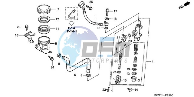 RR. BRAKE MASTER CYLINDER