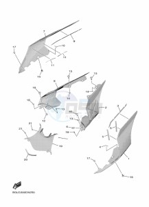 YZF1000 YZF-R1 (B3LG) drawing SIDE COVER