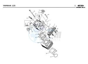 RS2-125-MATRIX-PRO-BLACK drawing CYLINDER HEAD - CYLINDER  Yamaha 125 4t Euro 2