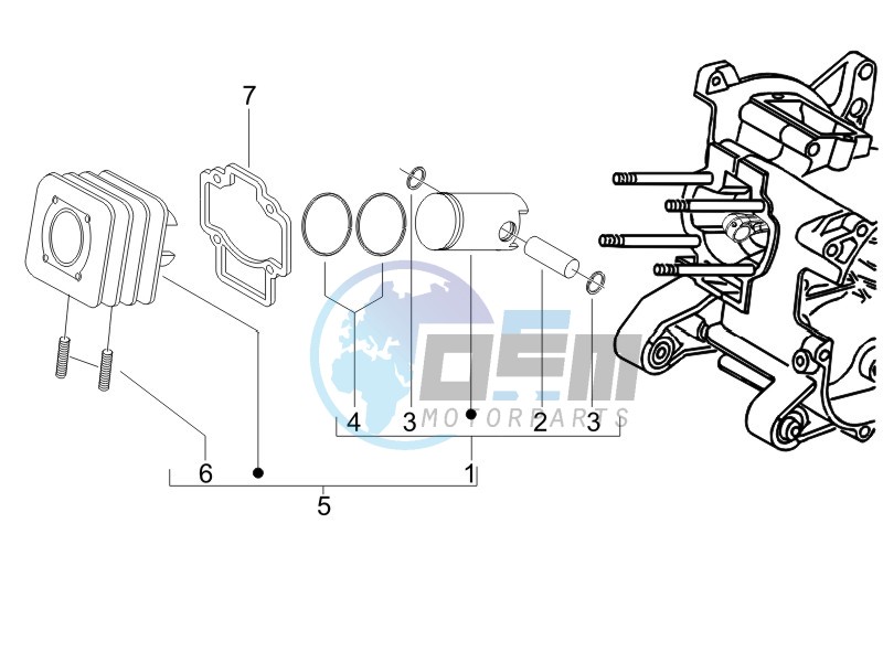 Cylinder - Piston - Wrist pin unit