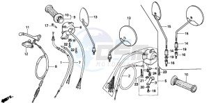 C50S drawing HANDLE LEVER/SWITCH/CABLE (C50P/C50T)