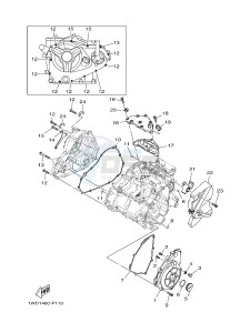 MTN250 MTN-250 MT-250 (B046) drawing CRANKCASE COVER 1