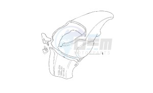 Scarabeo 50 2t (eng. Minarelli) drawing Rear fairing