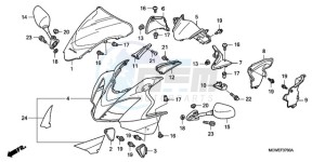 VFR800A9 France - (F / ABS CMF MME) drawing UPPER COWL