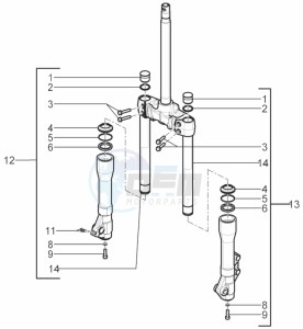 Runner 50 SP 2012 in fiche drawing Fork's components (Kayaba)