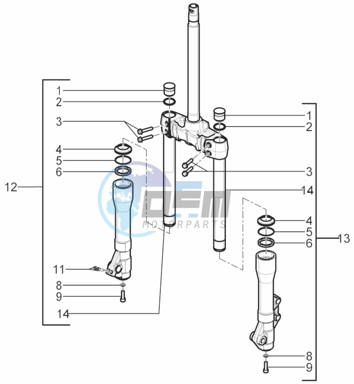 Fork's components (Kayaba)