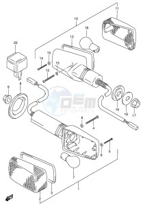 RF900R (E2) drawing TURNSIGNAL LAMP (MODEL T V W)