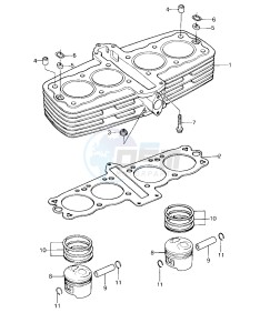 KZ 550 A (A1-A2) drawing CYLINDER PISTONS -- 80-81 A1_A2- -