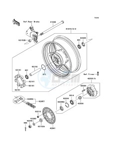 Z750 ZR750L7F GB XX (EU ME A(FRICA) drawing Rear Hub