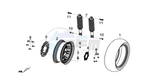 GTS 300i ABS drawing REAR WHEEL / REAR SUSPENSION