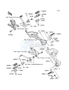 Z750 ZR750LCF UF (UK FA) XX (EU ME A(FRICA) drawing Footrests