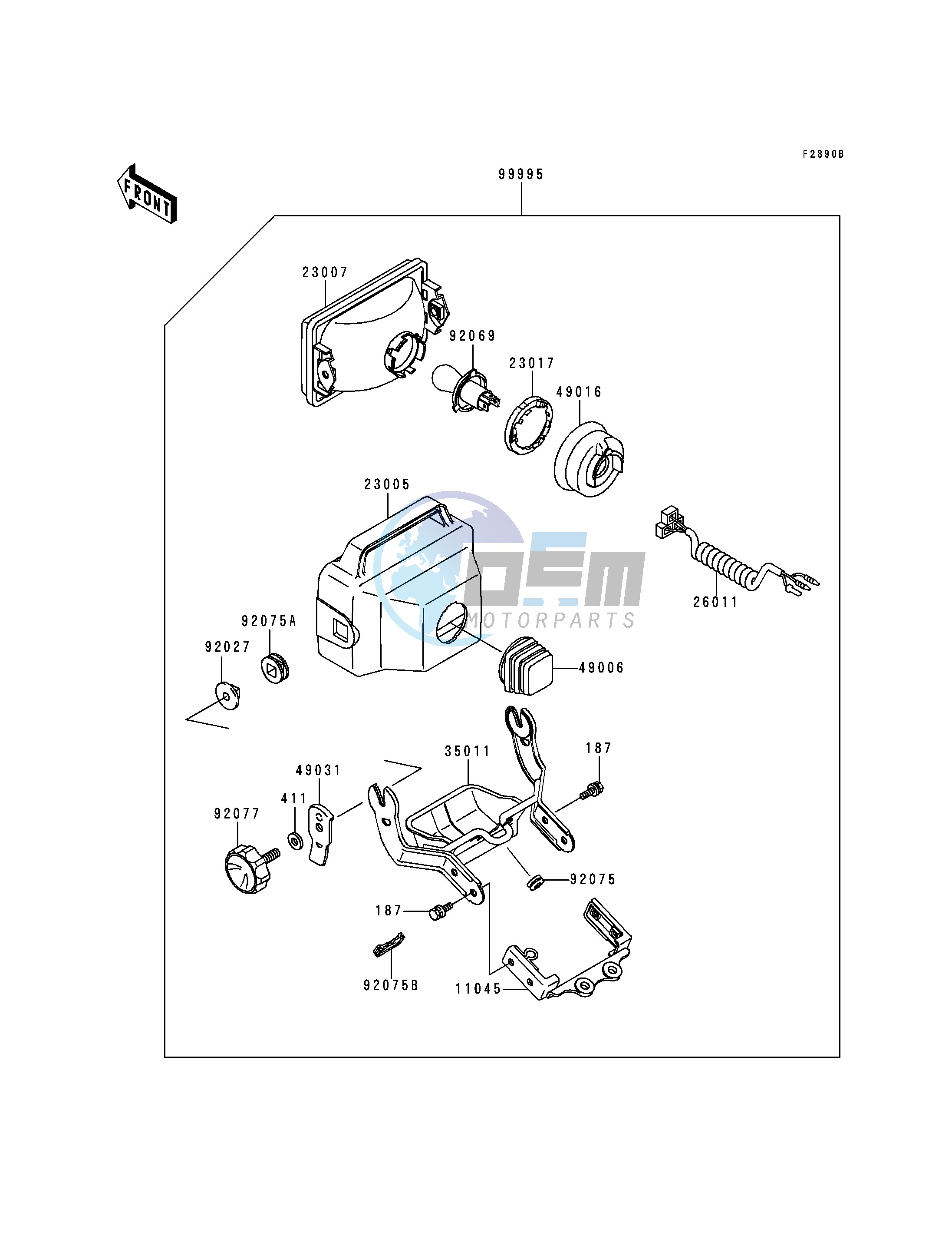 OPTIONAL PARTS-- HEADLIGHT- --- KLF300-B8_B9- -