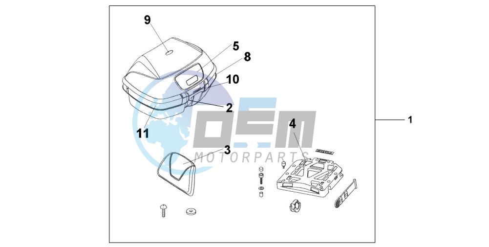 TOP BOX 45L QUASAR SILVER METALLIC