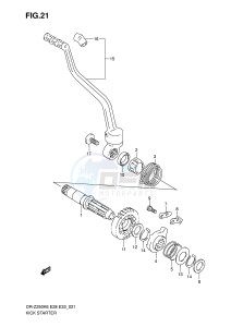 DR-Z250 (E28-E33) drawing KICK STARTER