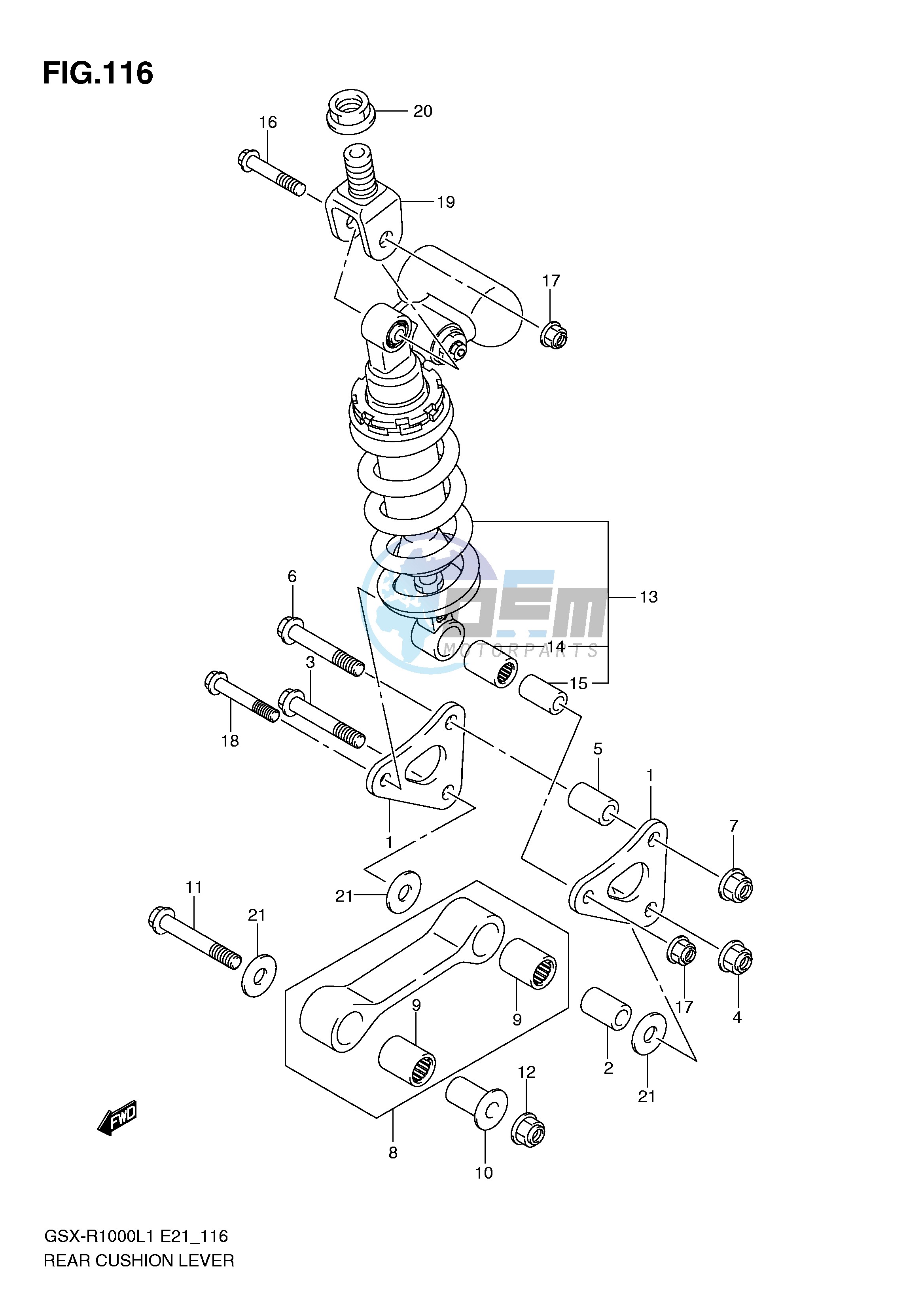 REAR CUSHION LEVER (GSX-R1000L1 E51)