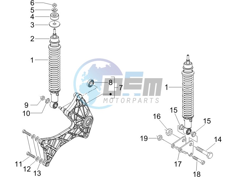 Rear suspension - Shock absorbers