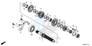 CB500FE CB500F UK - (E) drawing TRANSMISSION (MAINSHAFT)