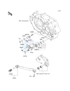 KLX 250 W [KLX250SF] (W9F) W9F drawing GEAR CHANGE MECHANISM