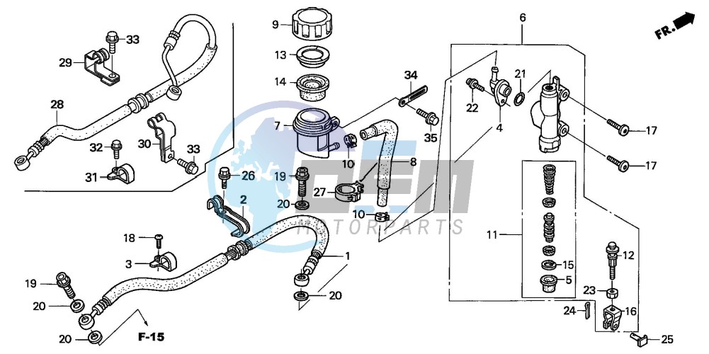 RR. BRAKE MASTER CYLINDER