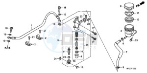 CB600F39 France - (F / CMF ST 25K) drawing REAR BRAKE MASTER CYLINDER (CB600F/F3)