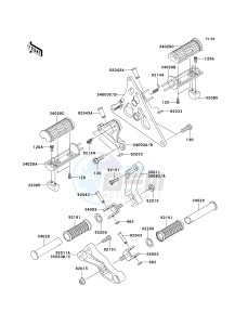 VN 1600 B [VULCAN 1600 MEAN STREAK] (B6F-B8FA) B8FA drawing FOOTRESTS