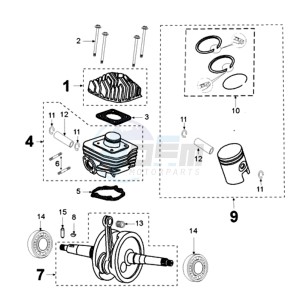 LUDIX 14 EP 2T EU drawing CRANKSHAFT IAE CAST IRON