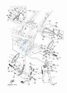 YZF320-A YZF-R3 (B7P3) drawing STAND & FOOTREST