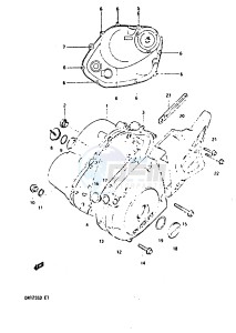 DR125S (Z-D) drawing CRANKCASE COVER