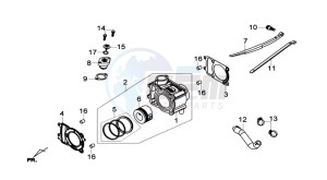 GTS 125I ABS drawing CYLINDER MET PISTON / CYLINDER GASKETS TOP AND BOTTOM