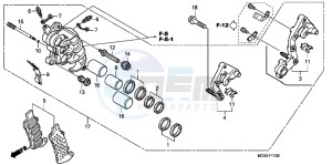 ST1300AC Pan Europoean -ST1300 CH drawing RIGHT FRONT BRAKE CALIPER