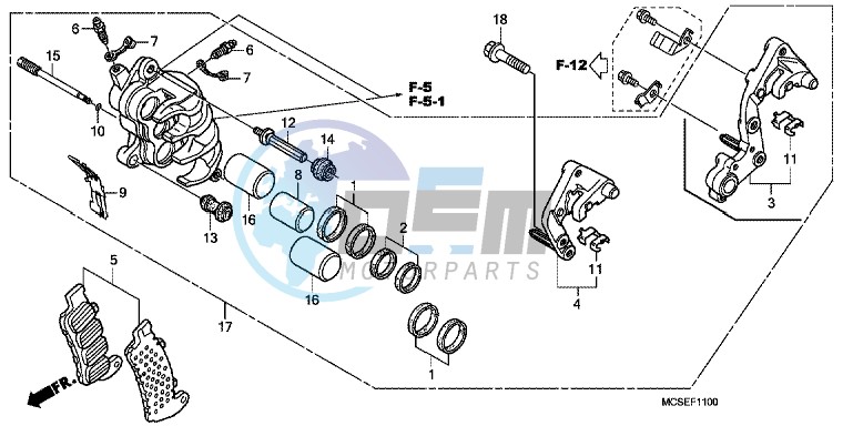 RIGHT FRONT BRAKE CALIPER