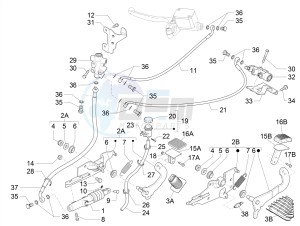 MP3 500 MAXI SPORT-BUSINESS-ADVANCED E4 ABS (EMEA-APAC) drawing Control pedals - Levers