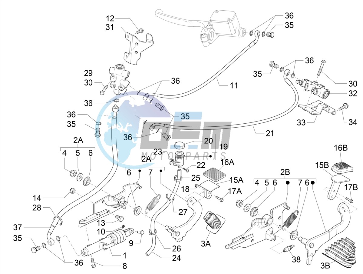 Control pedals - Levers