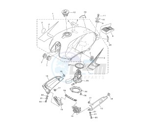 YBR 125 drawing FUEL TANK 3D99