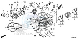 TRX420TE1E TRX420 ED drawing CYLINDER HEAD