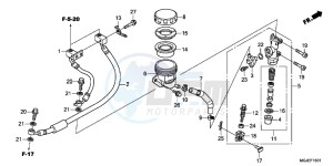 CBF1000FAC drawing REAR BRAKE MASTER CYLINDER (CBF1000FA/FT/FS)