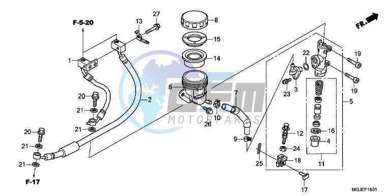 REAR BRAKE MASTER CYLINDER (CBF1000FA/FT/FS)