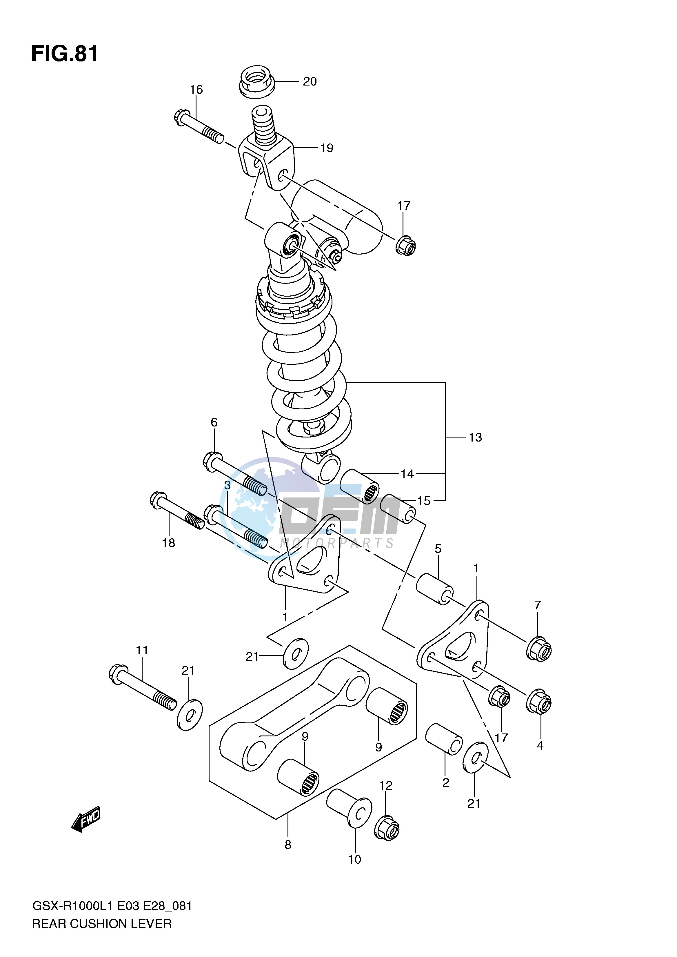 REAR CUSHION LEVER (GSX-R1000L1 E3)