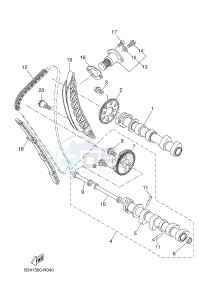 MTM690 XSR700 (B347 B347 B347 B347) drawing CAMSHAFT & CHAIN