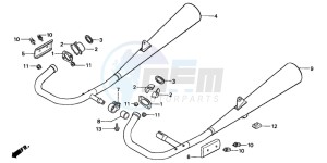 CB125T drawing EXHAUST MUFFLER